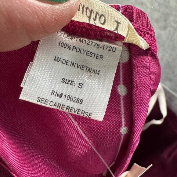 Studio Y Tube Top Small Burgundy Red Satin Strapless Floral Y2K VTG Babydoll NEW - Picture 5 of 9